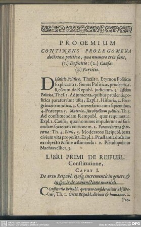 Doctrinae Politicae Capita