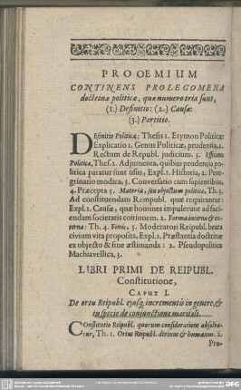 Doctrinae Politicae Capita