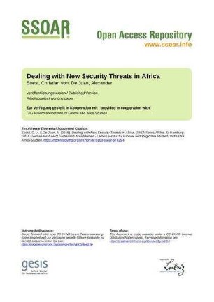 Dealing with New Security Threats in Africa