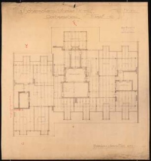 Wohnhausgruppe Lauterbach, Breslau: Hohenzollernstraße 119/121: Grundriss Dachgeschoss 1:50