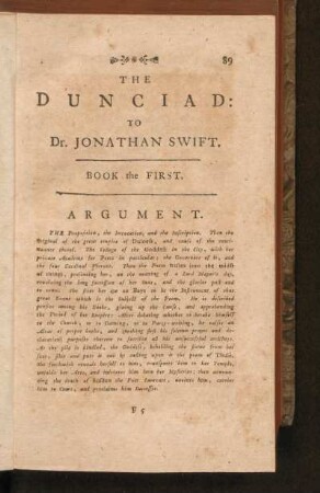 Book the First Argument