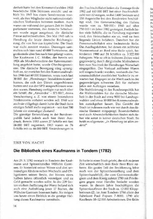 Die Bibliothek eines Kaufmanns in Tondern (1782)