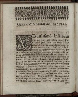 Generosi Nobilissimi Fratres.