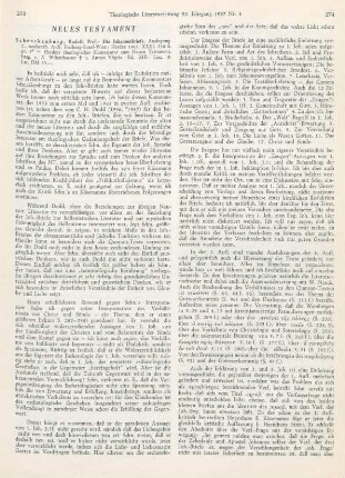 273-275 [Rezension] Schnackenburg, Rudolf, Die Johannesbriefe