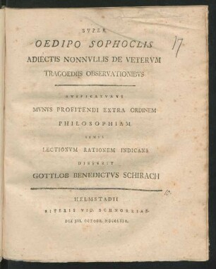 Svper Oedipo Sophoclis Adiectis Nonnvllis De Vetervm Tragoediis Observationibvs