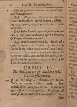 Caput II. De Antiquitate & Authore Iubilaei Christianorum.