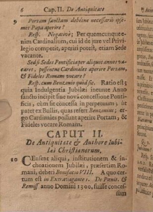 Caput II. De Antiquitate & Authore Iubilaei Christianorum.