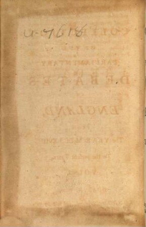 A Collection Of The Parliamentary Debates In England From The Year M,DC,LXVIII. To the present Time, 1