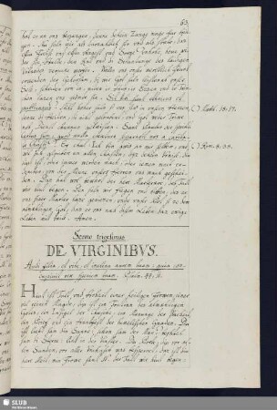 Sermo trigesimus: De Virginibvs