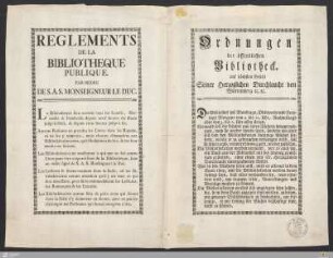 Ordnungen der öffentlichen Bibliotheck