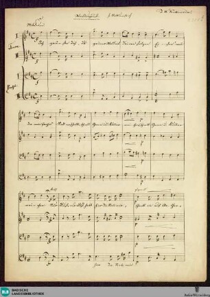 Waldesgruß - JWK Mus.Ms. 344 b : Coro maschile; D; StrK WoO 8.35