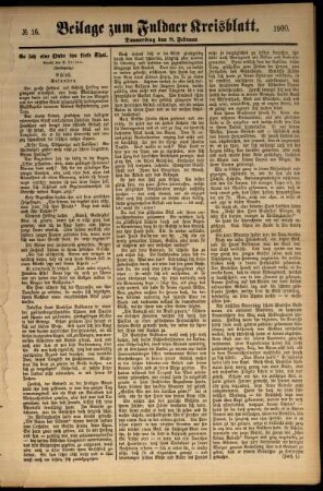 Zweite Ausgabe vom Donnerstag, den 08. Februar 1900.