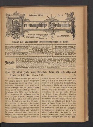 Nr. 2. Februar 1920