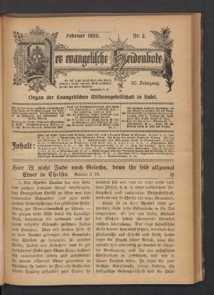 Nr. 2. Februar 1920