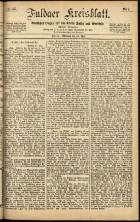 Ausgabe vom Mittwoch, den 30. Mai 1877.