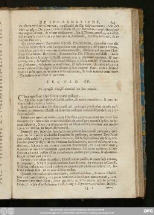 Sectio IV. De egressu Christi Domini ex hoc mundo.