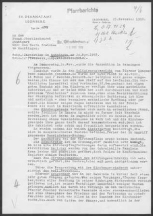 Renningen: Inspektionsbericht 1958