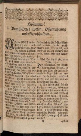 I. Von Gottes Wesen, Offenbahrung und Eigenschafften