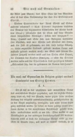 42-63 Wie muß auf Gymnasien die Religion gelehrt werden?