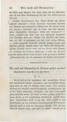 42-63 Wie muß auf Gymnasien die Religion gelehrt werden?