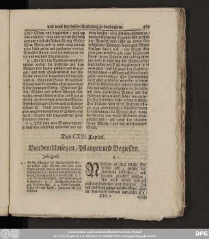 Das CXXI. Capitel. Von dem Umsetzen, Pflantzen und Begiessen.
