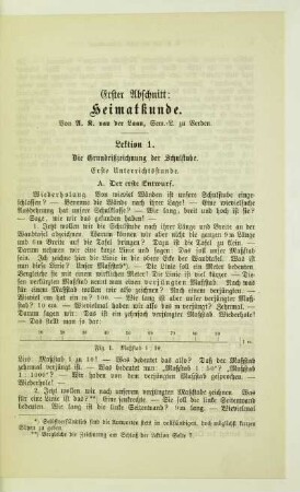 Erster Abschnitt: Heimatkunde