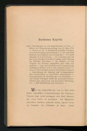 Sechstes Kapitel. - [Konflikt zwischen den Weissen und Farbigen]