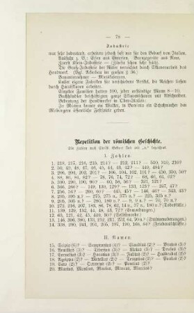 Repetition der römischen Geschichte