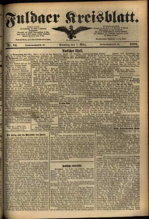 Ausgabe vom Dienstag, den 07. März 1905.