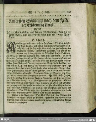 Am ersten Sonntage nach dem Feste der Erscheinung Christi