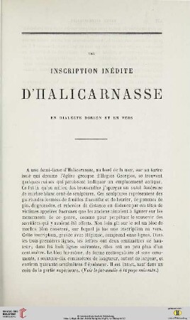 N.S. 10.1864: Une inscription inédite d'Halicarnasse en dialecte dorien et en vers
