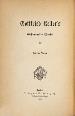 Gottfried Keller's gesammelte Werke, 2