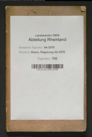 Armenrechnung der Stadt Moers