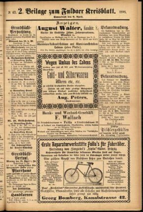 Dritte Ausgabe vom Samstag, den 09. April 1898.