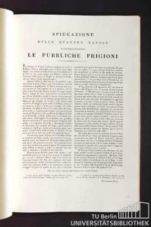Spiegazione delle quattro tavole rappresentanti Le pubbliche prigioni