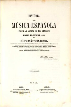 Historia de la Música Española desde la venida de los Fenicios hasta el año de 1850, 4