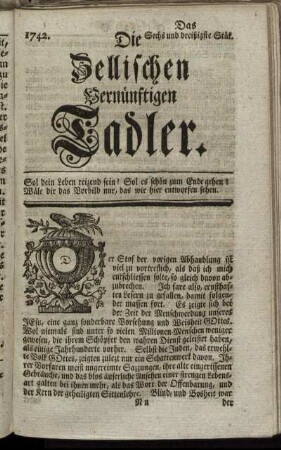 1742. Das Sechs und dreißigste Stük.