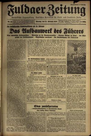 Ausgabe vom Montag, den 21. Februar 1938.