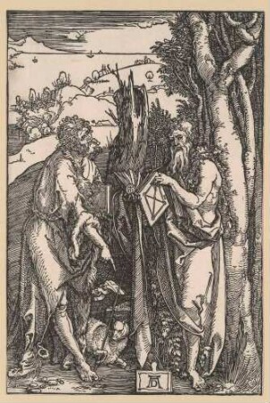 Johannes der Täufer und Onuphrius mit der Hopfengirlande