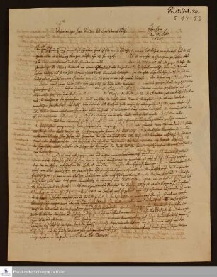 Brief von Johann Ernst Bergmann an Georg Christian Knapp.