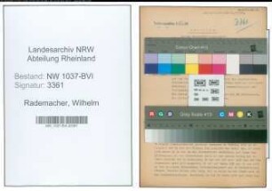 Entnazifizierung Wilhelm Rademacher , geb. 03.09.1899 (Lehrer)