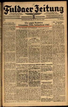 Ausgabe vom Samstag, den 30. Dezember 1944.