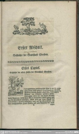 Erster Abschnit. Geschichte der Gravschaft Eberstein