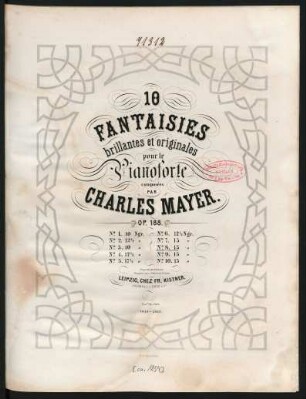 N°. 8: 10 fantaisies brillantes et originales pour le pianoforte op. 188
