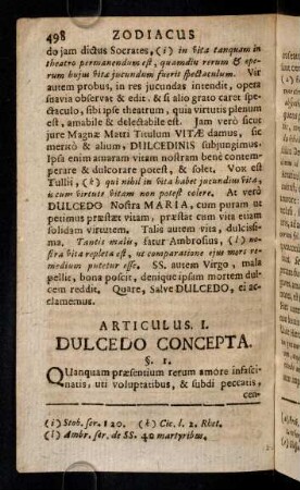 498-524, Articulus I. Dulcedo Concepta.
