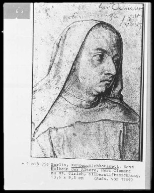 Skizzenbuch — Bildnis des Benediktiners P. Clemens Sender von Sankt Ulrich und Afra in Augsburg