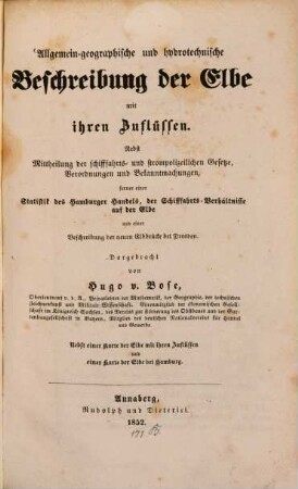 Allgemein-geographische und hydrotechnische Beschreibung der Elbe mit ihren Zuflüssen