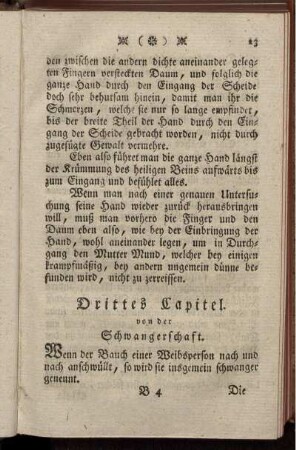 Drittes Capitel. Von der Schwangerschaft.