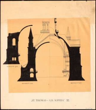 Evangelische Garnisonkirche, Straßburg Wettbewerb: Pfeilerquerschnitt