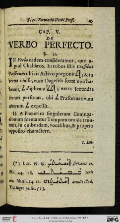 Cap. V.: De verbo perfecto